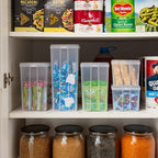 IRIS USA Vertical Plastic Flip Top Storage Containers Bins with Lids for Pantry, Home, Office, Organization, Large, Stackable Hinged Organizer with Latches, Clear, 6 Pack - size: Large - 6 Pack