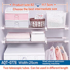 Hershii Expandable Closet Tension Shelf Rod Adjustable Storage Rack Heavy Duty DIY Organizer Divider for Wardrobe Cupboard Kitchen Bathroom - size: 82-117.5cm/32.28-46.25inches