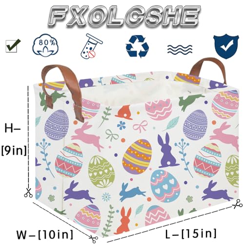 FXOLCSHE Rectangular Easter basket,Nursery Hamper,Collapsible waterproof baby toy storage box for Kids,Toy Organizer,Home Decor,Gift Baskets(Cute egg) - color: Cute egg