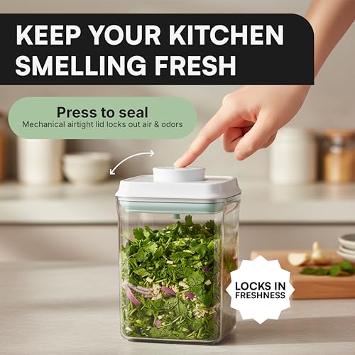 Bop Top Airtight Food Storage Containers with Lid 6 Cups / 50 oz | Kitchen Canister Sets | Air Tight Pantry Container | Pop Top Dry Food Storage Containers for Snacks, Sugar, Flour, Baking, Pasta - color: 50 oz