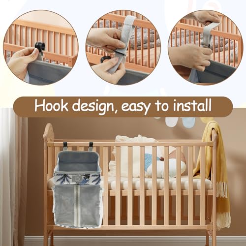 Hanging Diaper Caddy,Baby Diaper Organizer for Changing Table,Baby Crib Hanging Classified Storage Bag Organizer for Changing Table,Crib,Playard or Wall & Nursery Organization, Crib Accessories (# B) - style: # B