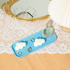 Ceramic Bathroom Tray,Kitchen Sink Organizer Tray,Cosmetics Holder (Blue) - color: Blue