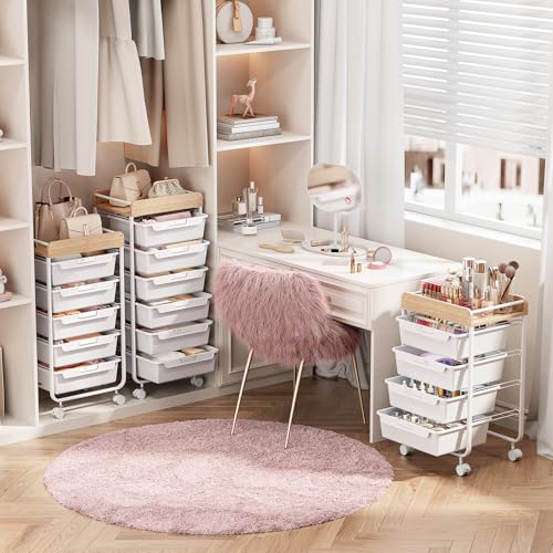 APEXCHASER Utility Cart with 4 Drawers,Rolling Storage Cart for Crafters Artists Kids Teacher Student Storage Arts Crafts & Sewing Study Supplies in Craft Room Dorm Classroom Kids Room-White - color: White, size: 4-Drawers