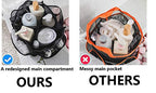 ALYER Mesh Shower Caddy Basket,Large Shower Bag Tote,Hanging Bath Toiletry Organizer with 1 Big Separated Inner Compartment and 6 Deep Outer Pockets (Black) - color: Black