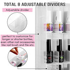 Makartt Nail Polish Organizer: Clear Nail Polish Holder for 48 Bottles, Portable Sturdy Gel Polishs Organizer Case with 8 Adjustable Dividers, Double-Sided Opening Space Saver for Salon & Home Use - size: Clear 48 bottles