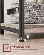 VASAGLE Side Table, Small End Table, Tall Nightstand for Living Room, Bedroom, Office, Bathroom, Greige and Classic Black ULET273B02 - color: Greige + Classic Black