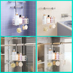 HapiRm Hanging Shower Caddy Organizer - No Drilling Shower Organizer with Hooks, Rustproof & Waterproof 304 Stainless Steel Bathroom Shelves - White (1 Basket) - color: White- 1 Basket