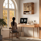 INNOD Bathroom Wall Cabinet, Wall-Mounted Medicine Cabinet with Adjustable Wood Shelf & Doors, Floating Bathroom Cabinet Over Toilet for Laundry Room & Kitchen & Living Room (Retro) - color: Retro
