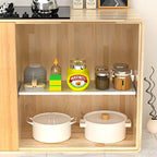 Closet Tension Shelf Expandable Cabinet Organizer Storage Shelf Heavy Duty Metal DIY Shelf Divider Separator for Cabinet Wardrobe Cupboard Kitchen Bedroom - size: 11.8"D x 16.9"-31.5" W-1PCS