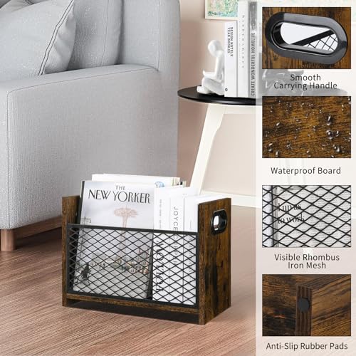 YINMIT Magazine Holder, Magazine Rack Floor, Magazine Storage Basket, File Holder Organizer, Folder Organizer for Magazines, Books, Newspapers, Tablets (Medium) - size: Medium