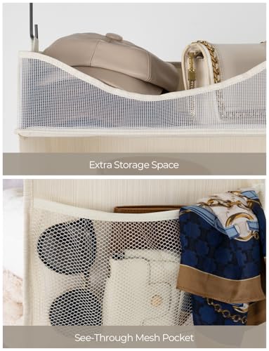 StorageWorks Hanging Closet Organizer, 3-Shelf Hanging Closet Shelves with Top Shelf, 15 ¾"W x 12" D x 31" H, Extra-Large Space, Ivory White - color: Ivory White, size: 15 ¾"W x 12"D x 31"H