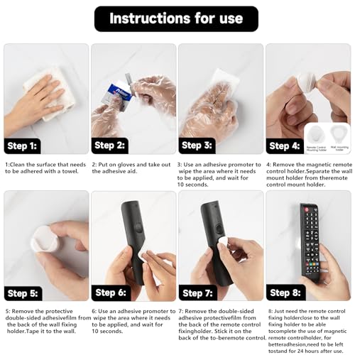 JUMEIHUI 6 Pack Magnetic Remote Control Holder Wall Mount,Convenient and Stylish TV Remote Organizer for Home Office School Supply Storage,No Drilling, Strong Magnet (White) - color: White