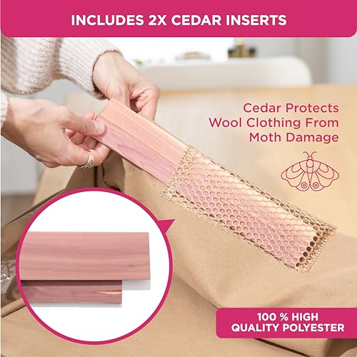 Cedar Clothes Storage Bag Organizer – Protects from Moths, Moisture, Dirt & Dust – Set of 2 Underbed Storage Bags for Clothes, Cashmere Sweaters, Bedding & More - Underbed Storage - Beige - color: Beige