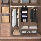 MAX Houser 3-Shelf Hanging Closet Organizer, Hanging Sweater Organizer, Foldable Hanging Shelves for Closet with 2 Velcro, Black - color: Black