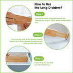 ANTOWIN Bamboo Drawer Dividers, Expandable Drawer Separators Splitter, 17-22 inches Adjustable Spring-loaded Organizer for Large Utensil, Clothes, Tools Drawers, 6 Pack Dividers + 4 Pack Baffle - color: Yellow