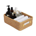 Seville Classics Premium Natural Handwoven Portable Laundry Bin Basket with Carrying Handles - color: Natural Water Hyacinth, size: Rectangular Hamper