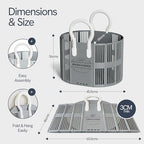 40L Collapsible Laundry Basket with Handles, Durable Space-Saving Storage Basket for Clothes, Utility, Groceries Toys & Home Organization – Grey - color: Grey