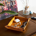 Londo Genuine Leather Tray Organizer - Practical Lightweight Water Resistant Computer Table Desk Storage Box for Wallets, Watches, Keys, Coins, Cell Phones and Office Equipment - color: Green