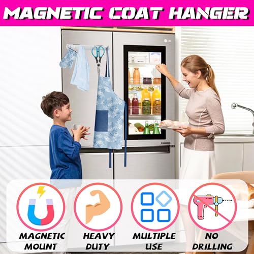 ULIBERMAGNET Magnetic Hooks,Heavy Duty Coat Magnetic Rack,Strong Rubber Magnetic Hanger for Refrigerator,Metal Cabinet,Hanging Coat, Towel, Bag, Backpack(White/4 Hooks) - color: White, size: 4 Hooks Magnetic Rack