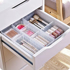 Chris.W Desk Drawer Organizer Tray with Adjustable Dividers, Multi-Drawers for Makeups, Utensil, Pens, Flatware and Junks - Set of 4 (2 Large + 2 Small),13.8 Inch Length - size: Large(2L + 2S)
