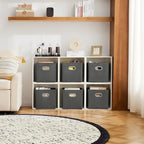 MAX Houser Fabric Storage Bins Cubes Baskets Containers with Dual Plastic Handles for Home Closet Bedroom Drawers Organizers (Cattail Gray) - color: 11 ashy