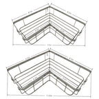 Shower Caddy 2 Pack, Stainless Steel No Drilling Adhesive Bathroom Organizer Shelf Rack, Corner Shower Shelf with Hooks for Home Decor & Storage