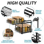 BOIVSHI 2-Tier Spice Rack, Pull Out Cabinet Organizer Spice Racks Height Adjustable Heavy Duty Metal Basket for Inside Cabinets & Pantry Closet(9.5''Wx10.5''Dx9.5''H) - size: 2 Tier,9.5''Wx10.5''Dx9.5''H