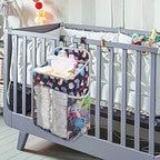 Accmor Hanging Baby Diaper Caddy Organizer, Diaper Stacker, Baby Crib Hanging Classified Storage Bag Organizer for Changing Table, Crib, Playard or Wall & Nursery Organization, Black - style: Style A-Black