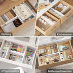 Lifewit 5 Pack 6" High Drawer Dividers 34-56cm/13.5-22" Adjustable Drawer Organizer for Clothes/Utensils, Expandable Drawer Separator in Dresser/Kitchen/Bedroom/Office Organization & Storage White - size: 6"H, 13.5-22"L