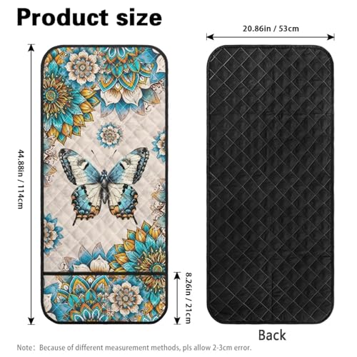 Boho Mandala Butterfly Print Sofa Armrest Organizer Scratch Proof Couch Arm Covers wirh Side Storage Pocket for Living Room Machine Washable Couch Chair Armrest Storage - color: Boho Mandala Butterfly