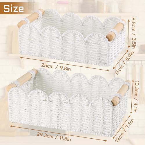 Storage Basket Wicker Baskets for Organizing Toilet Paper Storage Basket for Toilet Tank Top,White - color: White