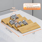 AMBIRD Bamboo Spice Drawer Organizer with Non-slip Mat, 4 Tier Jar Spice Rack Tray 13'',Seasoning Organizer for Kitchen,Cabinet,Drawers,Countertop - size: 4 Pcs x 13'' W, style: Natural