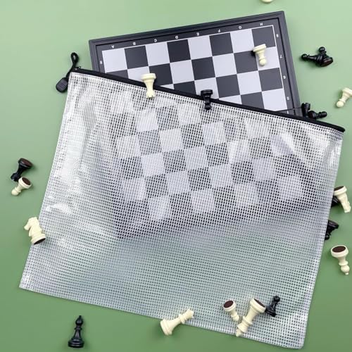 Plastic Mesh Zipper Pouch Document Folders Bag Zip File Bags for Office Supplies Storage-15 Pcs (Black, 3"x 5") - color: Black, size: 3"x 5"