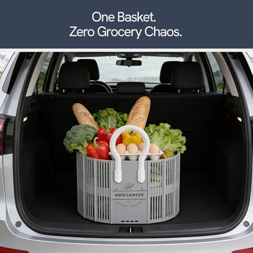 40L Collapsible Laundry Basket with Handles, Durable Space-Saving Storage Basket for Clothes, Utility, Groceries Toys & Home Organization – Grey - color: Grey