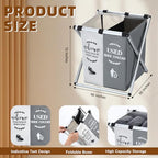 Wonderjune Foldable Disposable Shoe Cover Box Dispenser Fabric Storage Bin Holder with Used Shoe Covers and Welcome Please or Remove Sign for Open House Supplies(Gray, Beige) - color: Gray, Beige