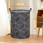 LANGYASHAN Laundry Basket Canvas Fabric Collapsible Organizer Basket for Storage Bin Toy Bins Gift Baskets Bedroom Clothes Children Nursery Hamper (Black diamond) - color: Black diamond