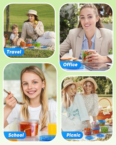 BiuLeon 6 Pack-17oz Freezer Storage Containers, Plastic Food Storage Containers with Twist Top Lids, BPA Free and Reusable Soup Containers with Lid, Microwave and Dishwasher Safe - color: 6Pack-17oz