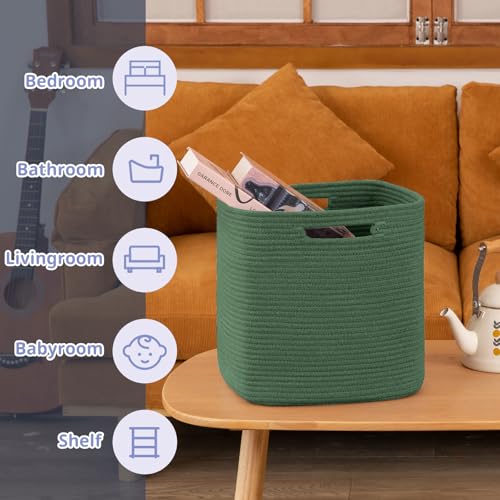 OIAHOMY Storage Cubes, 13 Inch Cube Storage Organizer, Collapsible Storage Bins, Baskets for Organizing, Storage Bins for Shelves-Green, 2-PACK - color: Green, size: 2Pcs-13*13*13inch