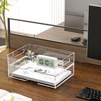 HIIMIEI Acrylic Paper Tray 2 Pack Clear Letter Tray Desk Stackable Organizer for School, Home, Office - Horizontal - style: Horizontal