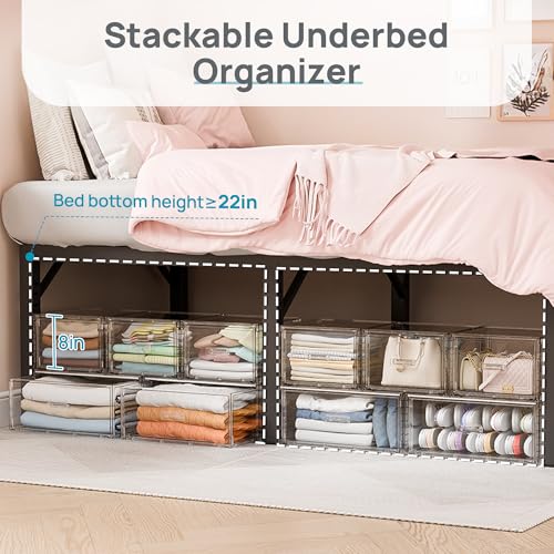 Vtopmart 5 Pack Large & Medium Stackable Drawer Organizer Set, 108QT Easy Assembly Clear Plastic Storage Cabinet, Durable Dresser for Closet, Bedroom, Entryway, Playroom & Apartment Organization - style: 2pk L & 3pk M