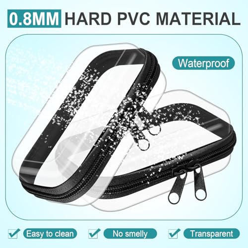 Sanwuta 6 Pcs Clear Hard Zipper Case Plastic Zipper Pouches Transparent Makeup Bag Pencil Case Pouches Toiletry Diaper Bag for Travel Toy Storage Organizer Bins(Black,5 x 3 x 2 Inch) - color: Black, size: 5 x 3 x 2 Inch