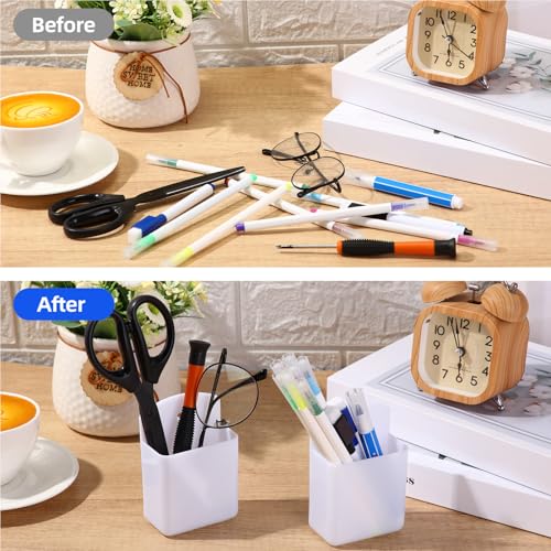 Leinuosen 12 Pcs Remote Control Holder Wall Mount Self Adhesive TV Controller Holder White TV Remote Organizer Wall Pen Organizer for Home Office School Storage Accessories - color: White