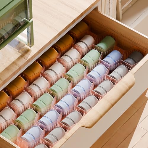 Honeycomb Separator Adjustable Drawer Organizer Divider for Underwear Belt-Scarf Socks Organizer (Pink(2pcs)) - color: Pink(2pcs)