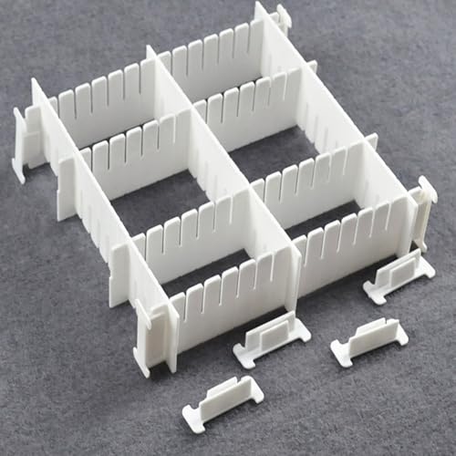 22 Pack Drawer Divider Clips Holder Plastic Mount Fixing Buckle Corner Angle Cross Connector Ends for Drawer Organizer Partition Grid Plates Separators Rail Box Installation (4 Types)