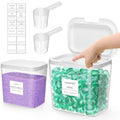 Lifewit Laundry Pods Container with Pop-up Lid, Laundry Room Organization, Dryer Sheet Holder for Washing Powder Scent Booster Beads, 2700 +4500ml/0.72+1.2gal,2 Pcs - style: 0.72+1.2gal