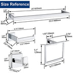 10 Pieces Bathroom Hardware Accessories Set Polished Chrome,24 Inch Bathroom Towel Rack Set SUS304 Stainless Steel, Square Bath Towel bar Set Heavy Duty, Wall Mounted - color: Polished Chrome, size: 24" 10pcs