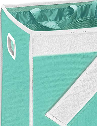 Simple Houseware Double Laundry Hamper with Lid and Removable Bags, Turquoise - color: Turquoise