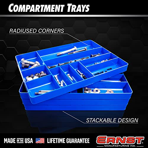 ERNST Tool Organizer Tray, Green, 10-Compartments, Storage, Garage, Workshop, Organization, Tools, Equipment, Heavy-Duty, Durable, Industrial, Workbench, Efficient Storage - Made in the USA - color: Green, size: 10-Compartments