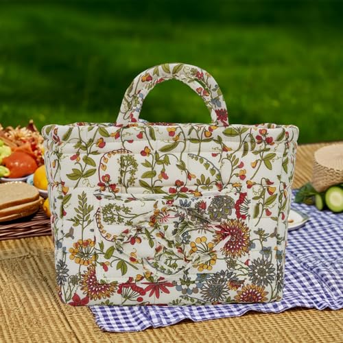 Quilted Laundry Basket with Handles, Aesthetic Collapsible Fabric Storage Basket for Clothes, Diapers & Toys - Multi-Purpose Boho Organizer Tote for Car, Home & Picnic (B) - color: B