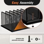 Kuntine.B Desk File Organizer Upright Mesh Desktop Organizer File Sorter Office Organization File Holder for Home, Office & Classroom (Black, 2 Pack 5-Section)